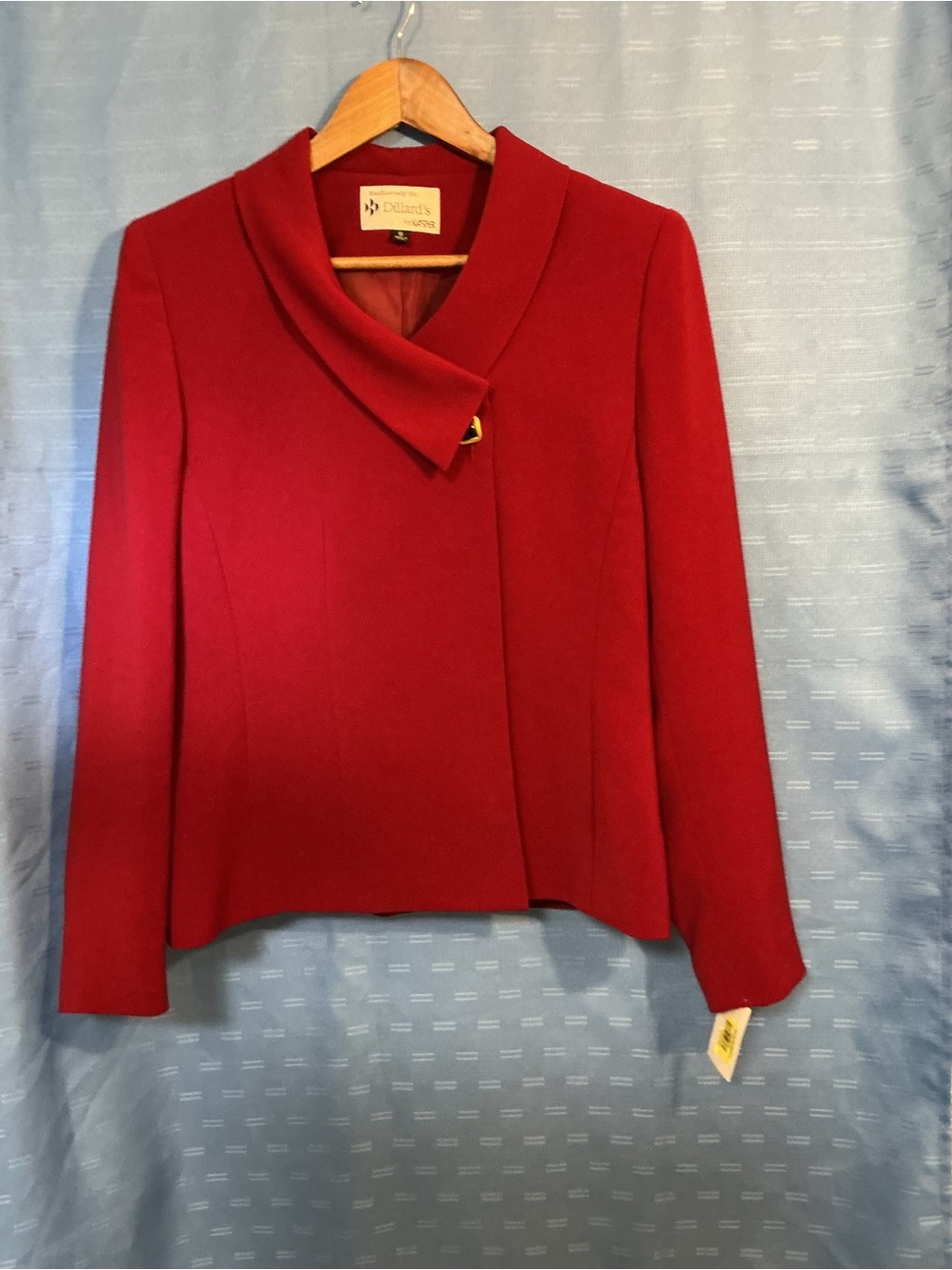 Kasper Red Asymmetric Collar Blazer